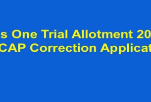 Plus One Trial Allotment Correction application form