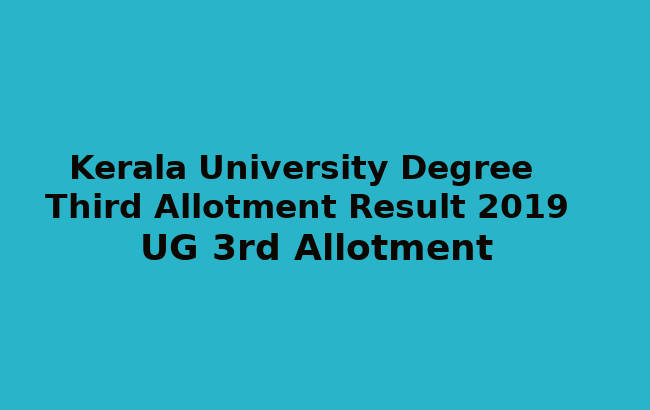 Kerala University Degree Third Allotment - UG 3rd Allotment Result