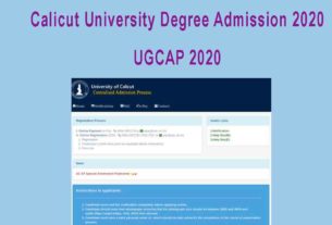 Calicut University Degree Admission 2020 Online Application - UGCAP Registration
