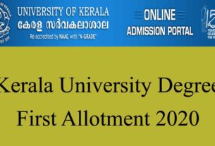 Kerala University Degree First Allotment 2020 - Check UG 1st Allotment