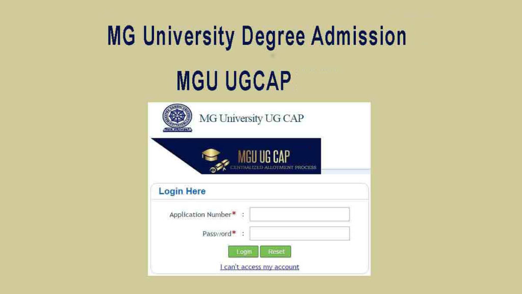 MG University Degree Admission Application - MGU UGCAP Registration