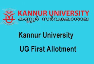 Kannur University UG First Allotment - Degree 1st Allotment