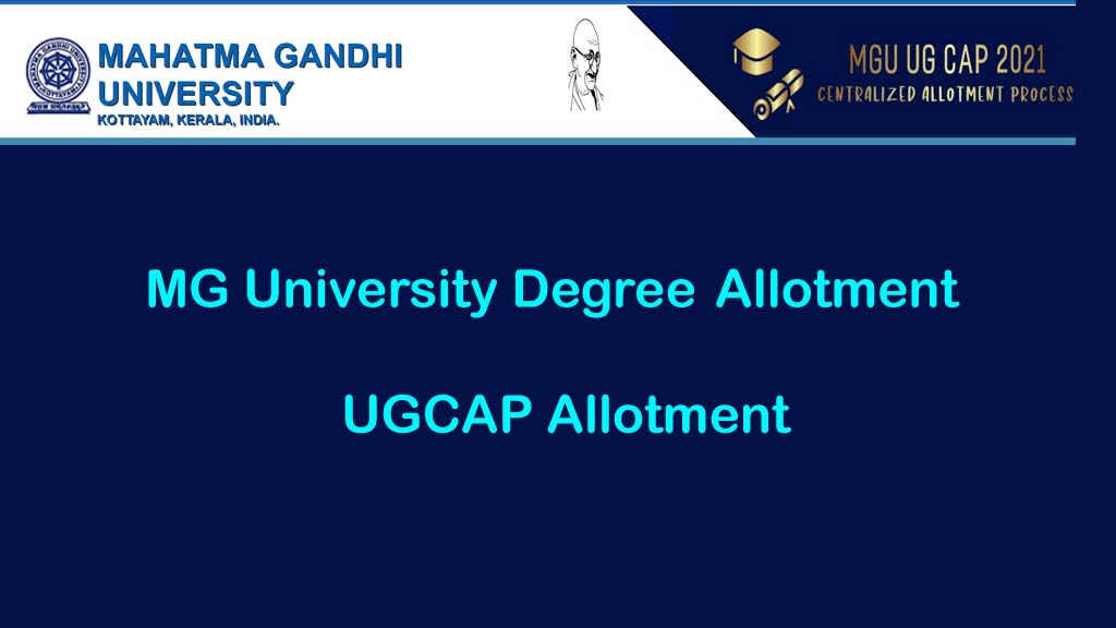 MG University Degree UGCAP Second Allotment